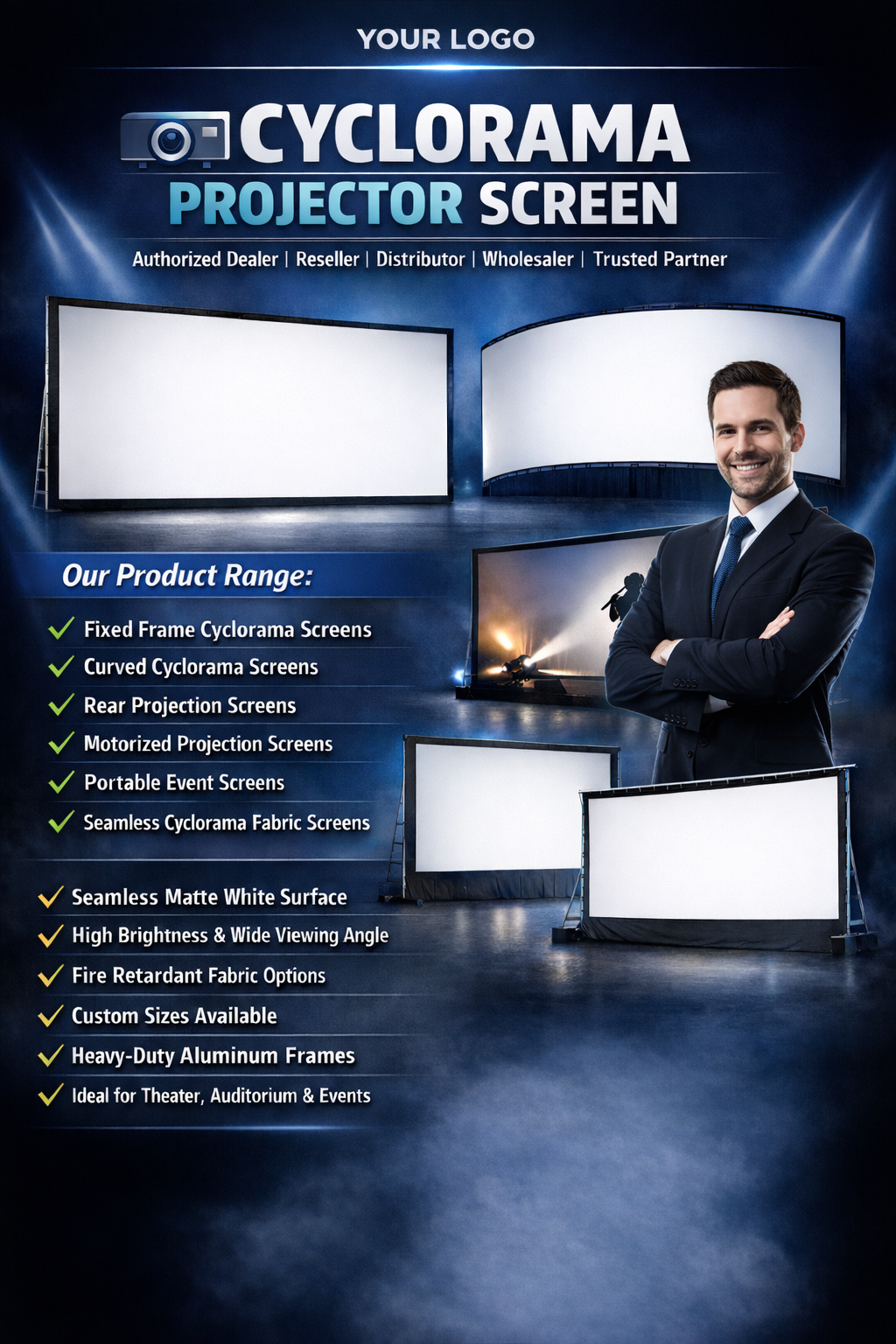 Auditorium Cyclorama Projection Screen Systems India