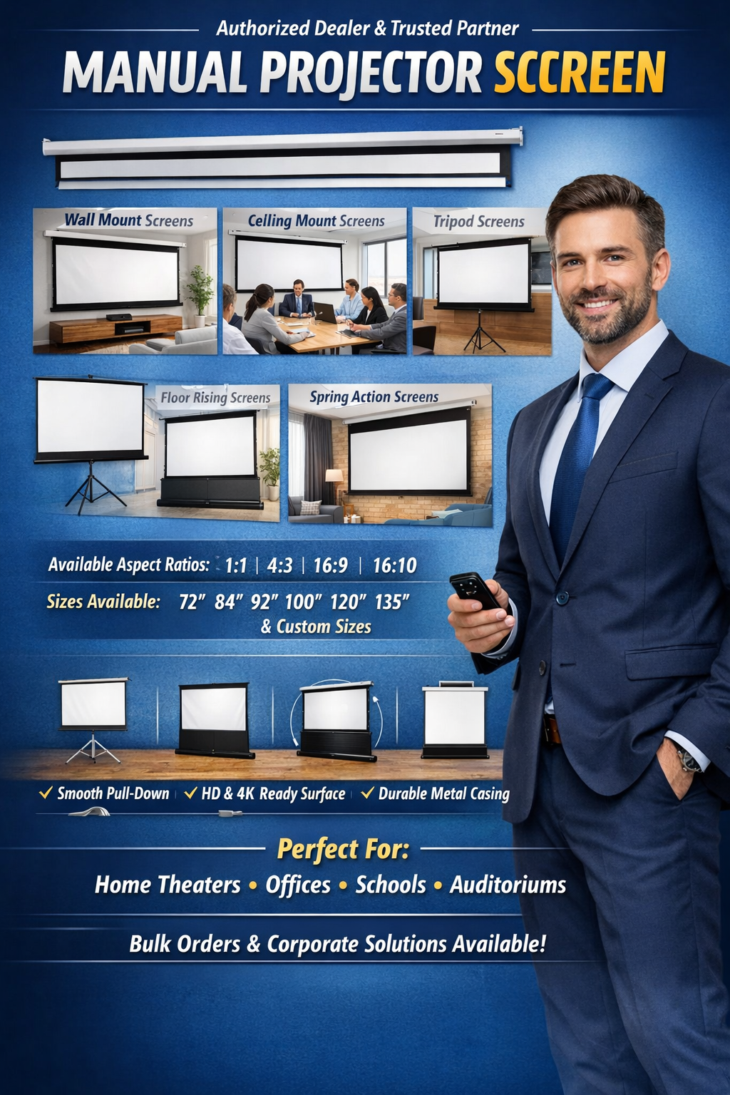 Tripod Manual Projector Screen India