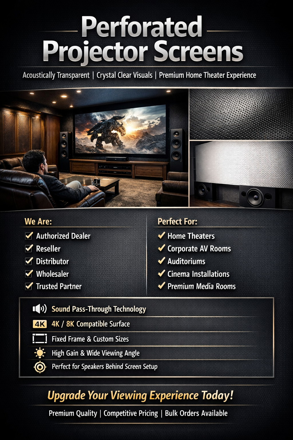 Fixed Frame Perforated Projector Screen India