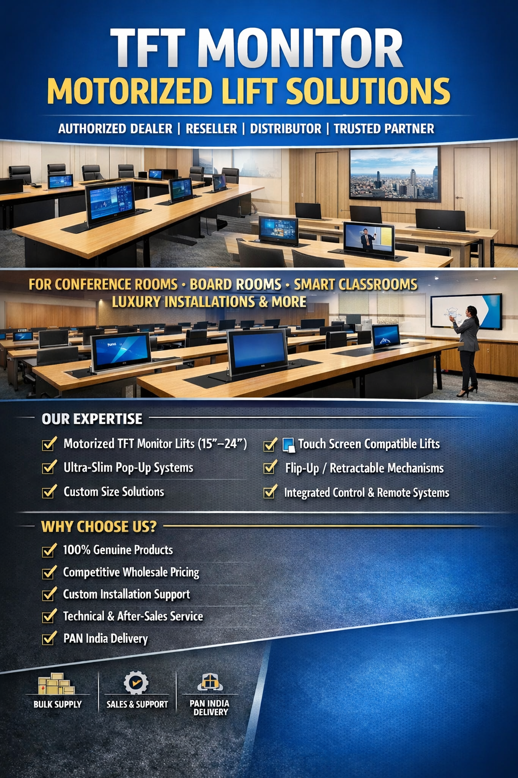 Command Center TFT Monitor Motorised Lift Systems