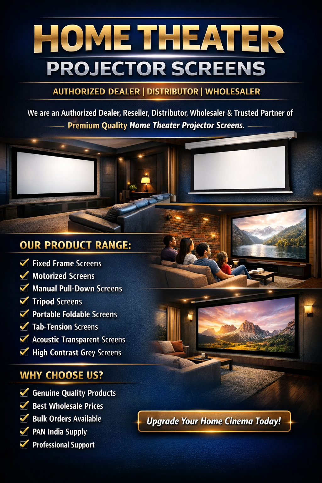 Portable Home Theatre Projector Screen India