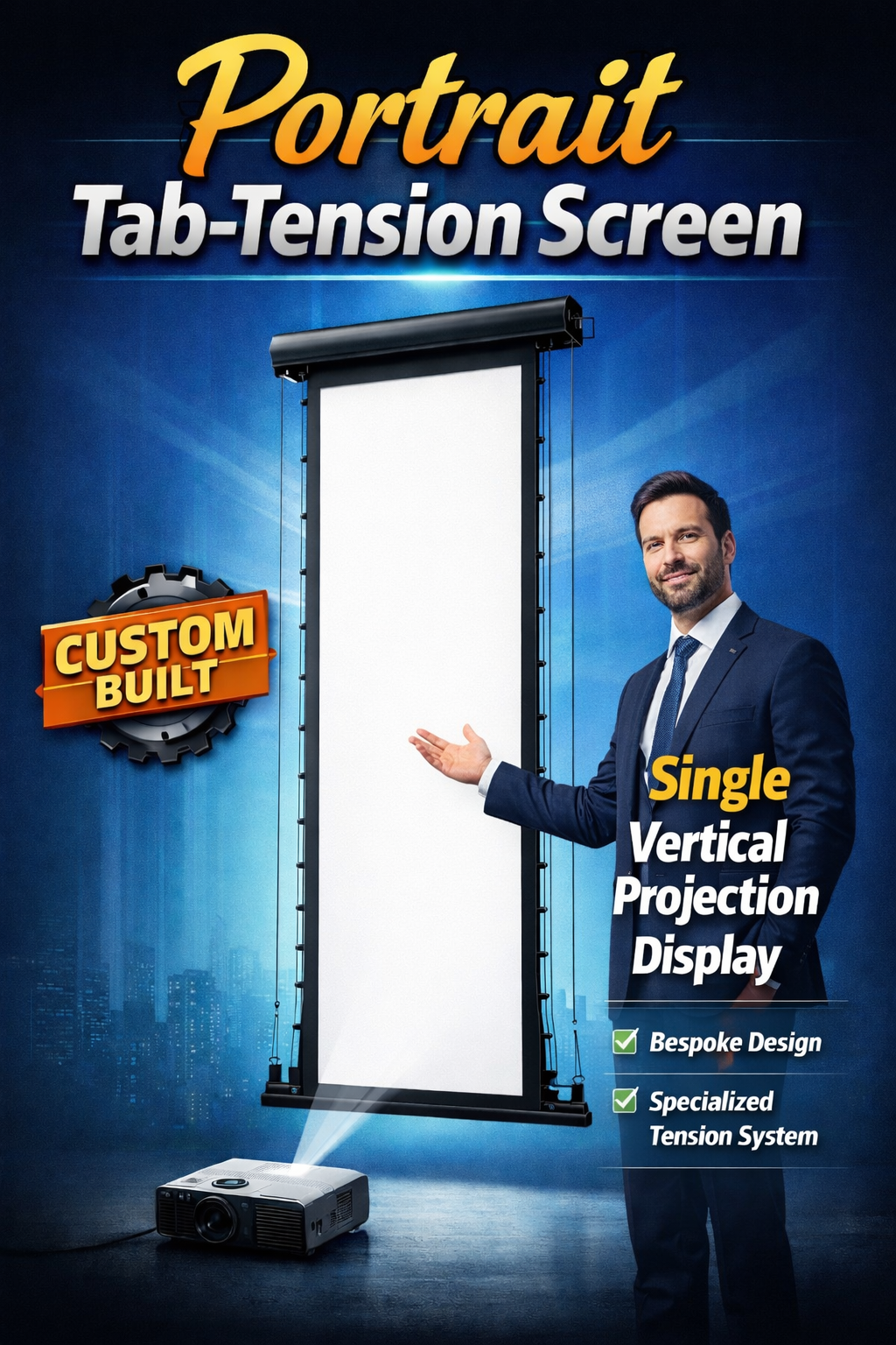 Motorized Tab Tension Projector Screen India