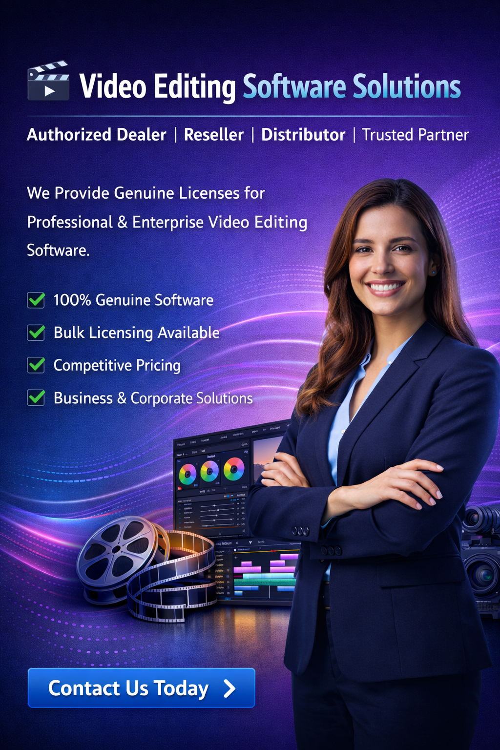 Professional Video Editing Software Dealer India - Premiere Pro, DaVinci Resolve & Filmora